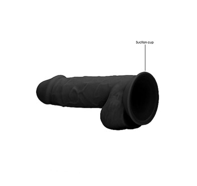 Silicone Dildo With Balls - 21,6 cm - Black